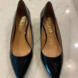 Black Patent Wedges.